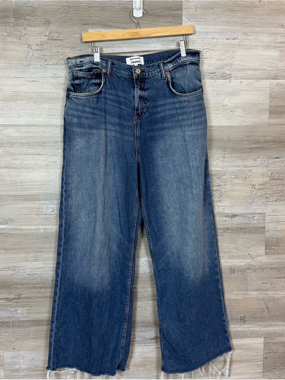 Reformation Palmer Lived-In Baggy Jeans in Otter Blue Size 31